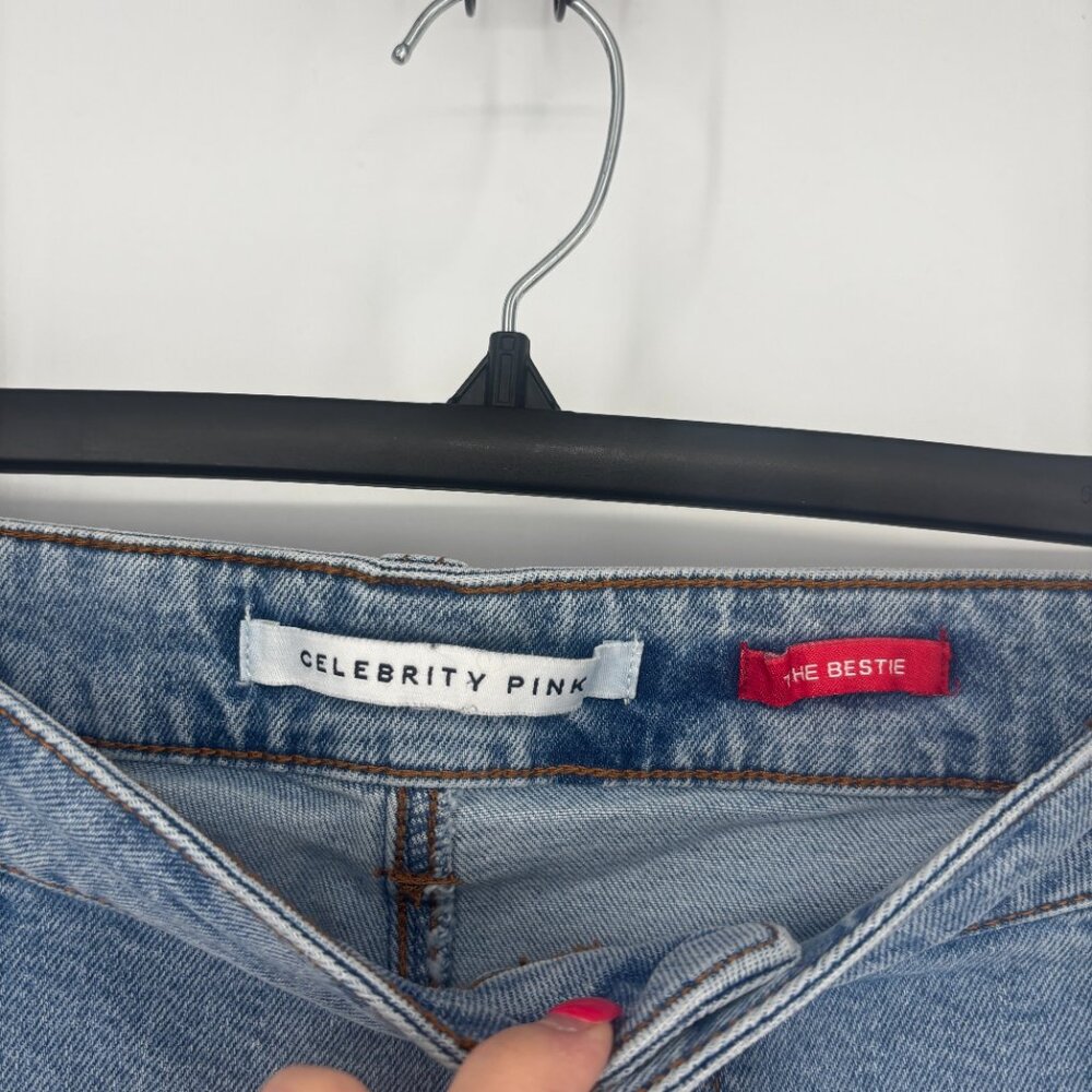 Celebrity Pink The Bestie Mid Rise Cuffed Girlfriend Jeans Tide Pool Size 22 NWT - Picture 4 of 6